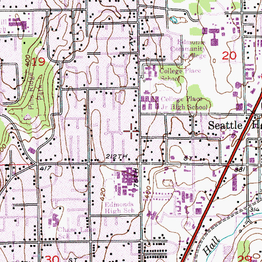 Topographic Map of The Trike Stop Daycare Center, WA