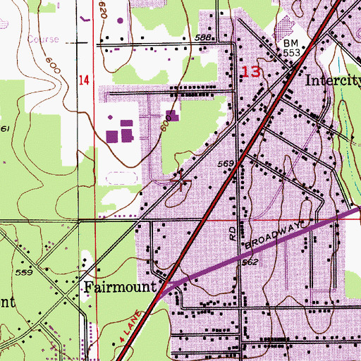 Topographic Map of Gingerbread House Daycare Center, WA