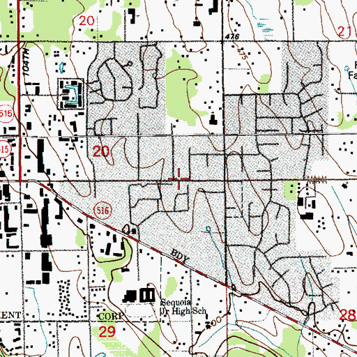Topographic Map of Discovery World 1 Daycare Center, WA