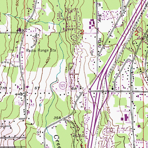Topographic Map of Bright Star Kids Academy, WA
