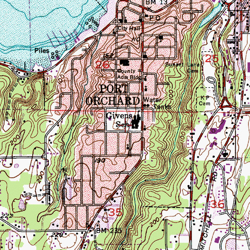 Topographic Map of Discovery Montessori School, WA