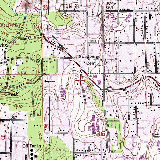 Topographic Map of Louis Braille School, WA