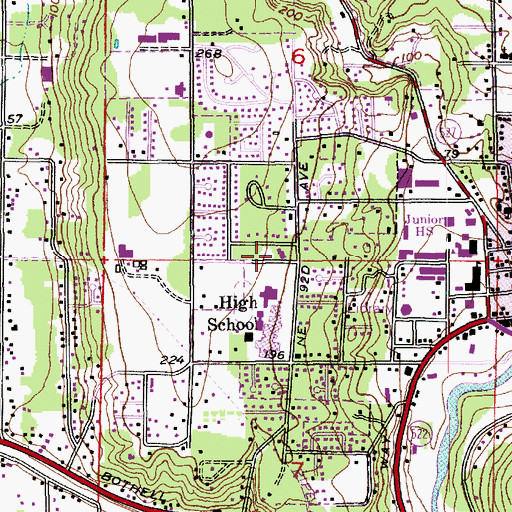 Topographic Map of Northshore Community Preschool, WA