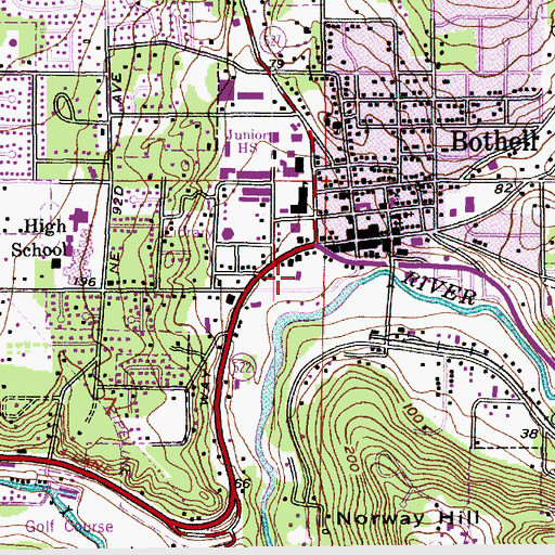 Topographic Map of Northwest Liberty School, WA