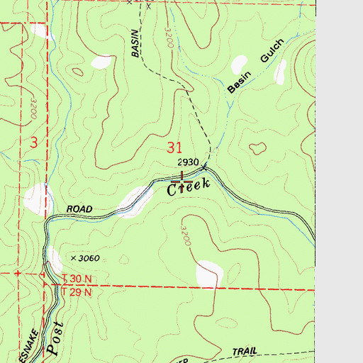 Topographic Map of Glade Creek, CA