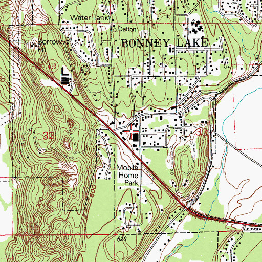 Topographic Map of Bonney Lake Montessori School, WA