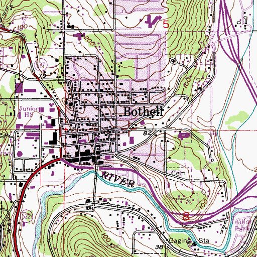 Topographic Map of Northshore Montessori School, WA