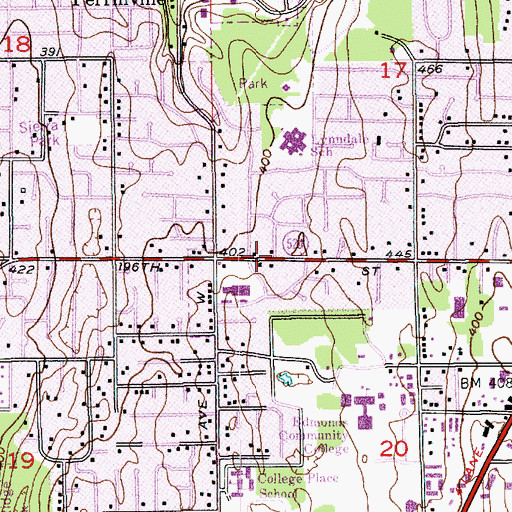 Topographic Map of Happy Hearts Montessori School, WA