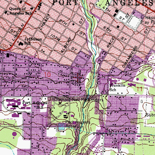 Topographic Map of Mount Angeles View Head Start School, WA