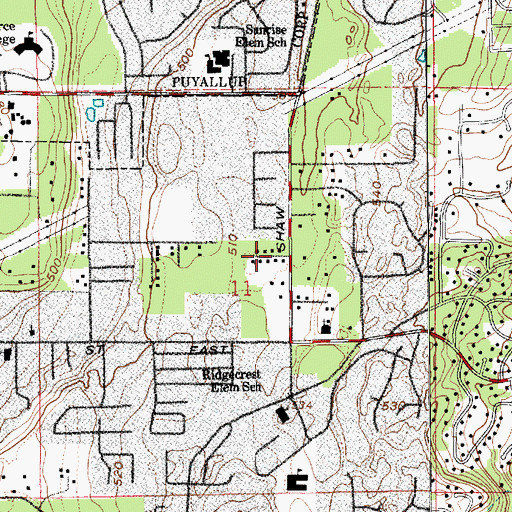 Topographic Map of Love and Laughter Learning Center, WA