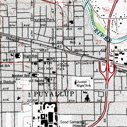 Topographic Map of Pioneer Preschool, WA