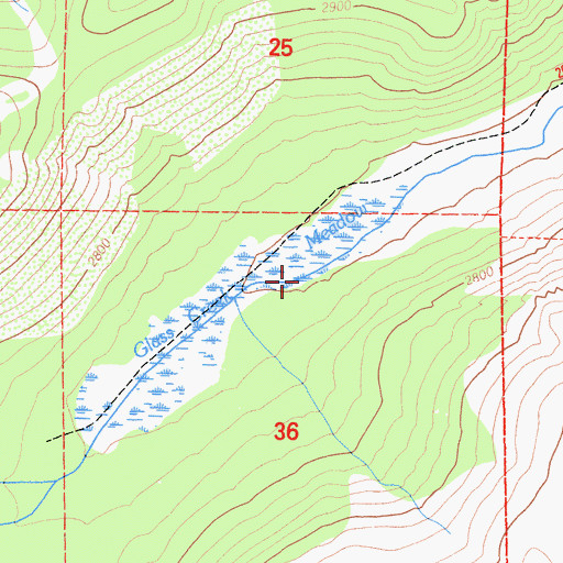 Topographic Map of Glass Creek Meadow, CA