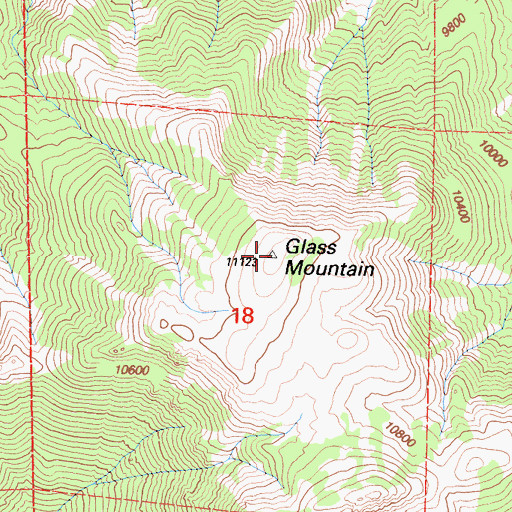 Topographic Map of Glass Mountain, CA