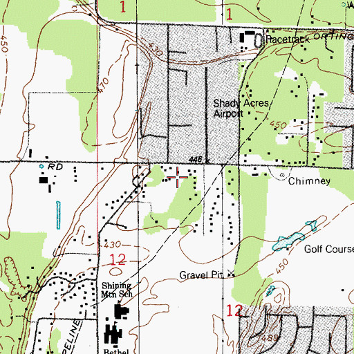 Topographic Map of Hugs Tugs and Luvs II Preschool, WA