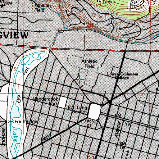 Topographic Map of Lower Columbia College International Center, WA