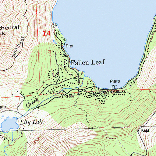 Topographic Map of Glen Alpine Creek, CA