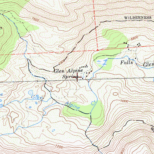 Topographic Map of Glen Alpine Spring, CA