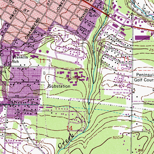 Topographic Map of Peninsula College Humanities and Social Sciences Building, WA
