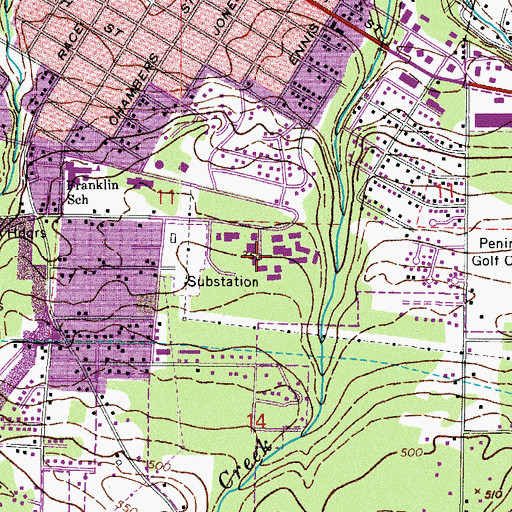 Topographic Map of Peninsula College Pirate Union Building, WA