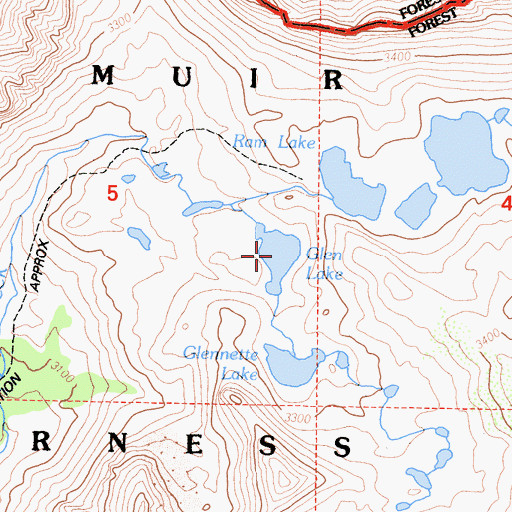 Topographic Map of Glen Lake, CA