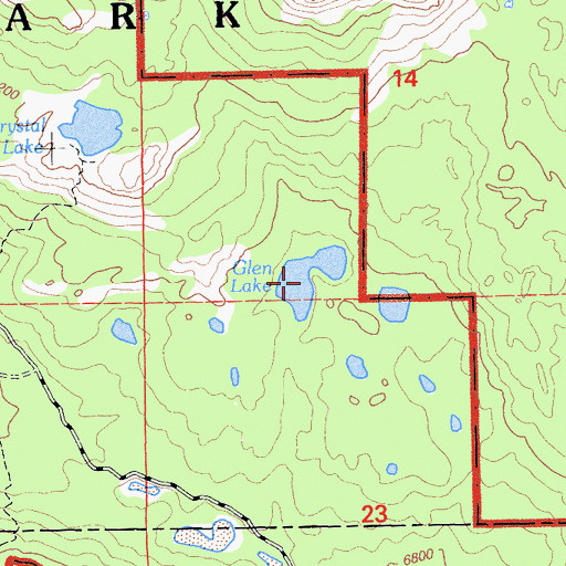 Topographic Map of Glen Lake, CA