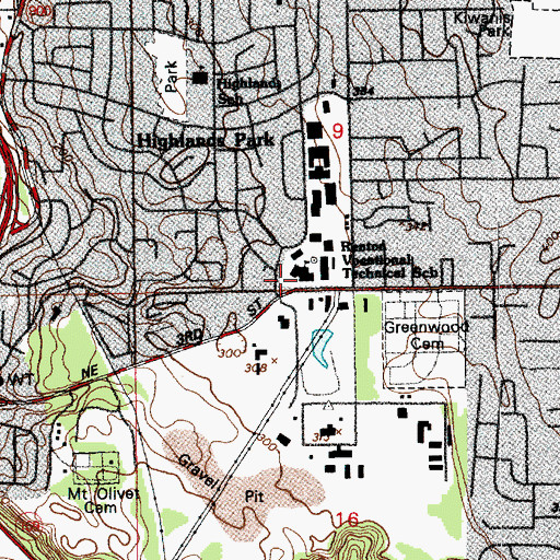 Topographic Map of Renton Technical College Allied Health Building, WA