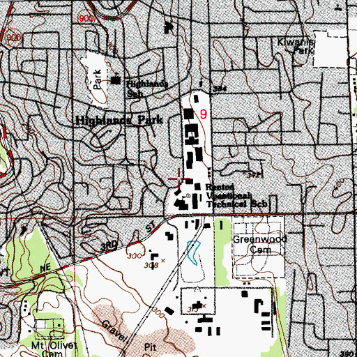 Topographic Map of Renton Technical College Business Technology Building, WA
