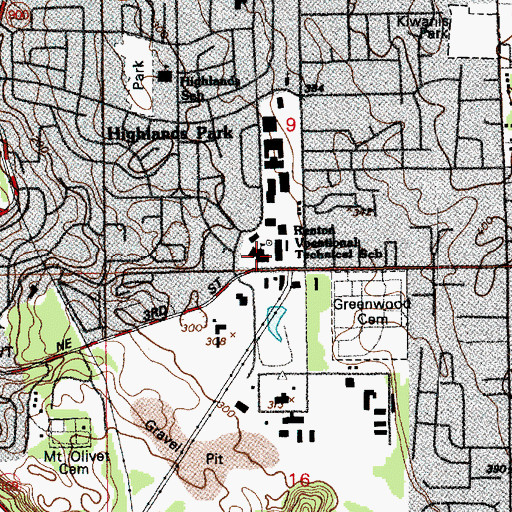 Topographic Map of Renton Technical College McCormick Building, WA