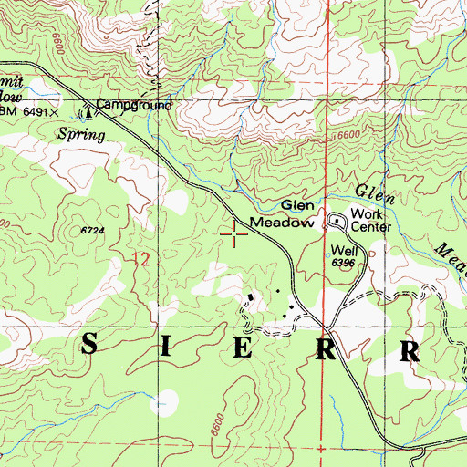 Topographic Map of Glen Meadow, CA