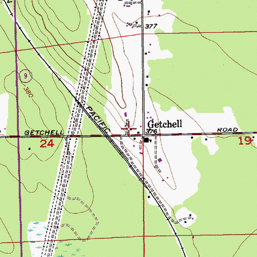 Topographic Map of Snohomish County Fire District 22 Station 68 Getchell Fire Department, WA