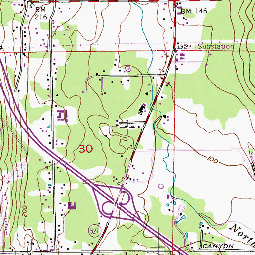 Topographic Map of Bothell Fire and EMS Canyon Park Firehouse Station 45, WA