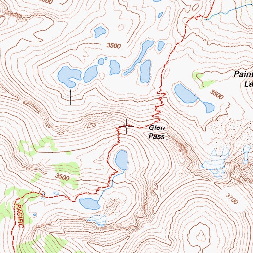 Topographic Map of Glen Pass, CA