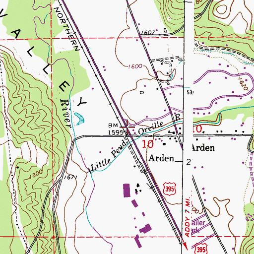 Topographic Map of Stevens County Fire District 7 Station 71 Arden Fire Department, WA