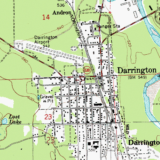 Topographic Map of Snohomish County Fire District 24 Station 39 Darrington Fire Department, WA