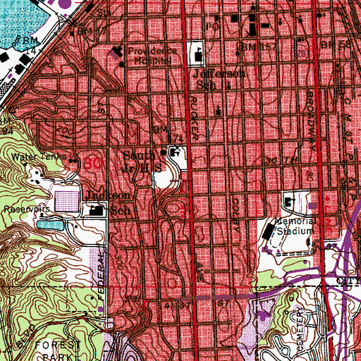 Topographic Map of City of Everett Fire Department Station 1, WA