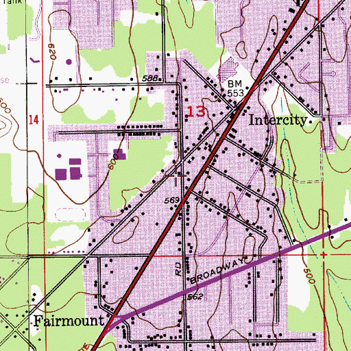 Topographic Map of City of Everett Fire Department Station 6, WA