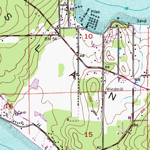 Topographic Map of Island County Fire Protection District 3 South Whidbey Fire / EMS Freeland Station 31, WA