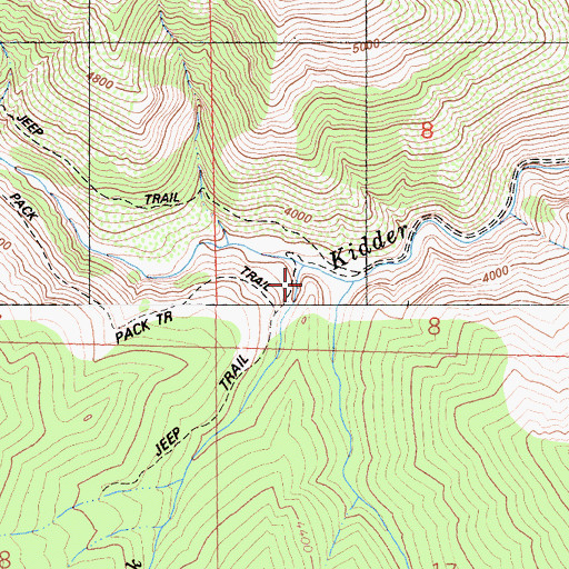 Topographic Map of Glendenning Fork, CA
