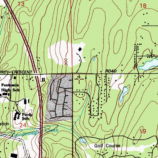 Topographic Map of Pierce County Fire District 5 / Gig Harbor Fire and Medic One Station 56 Purdy, WA