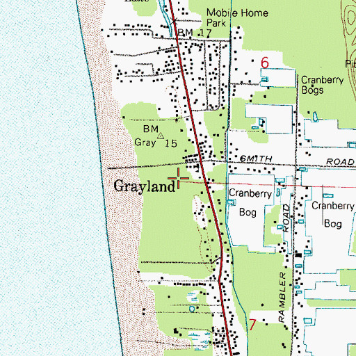 Topographic Map of Grays Harbor Fire District 11 Grayland Fire Department, WA