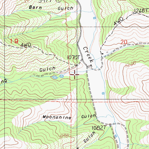 Topographic Map of Glendenning Gulch, CA