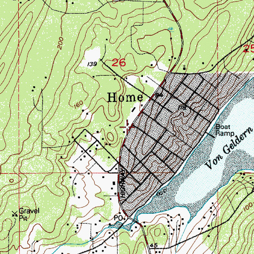 Topographic Map of Pierce County Fire Protection District 16 Key Peninsula Fire Department Station 3, WA