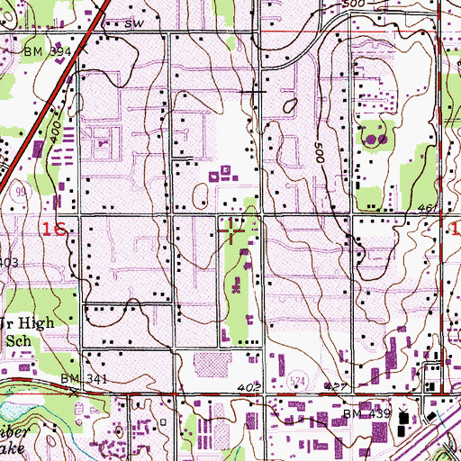 Topographic Map of City of Lynnwood Fire Department Station 15 Civic Center, WA
