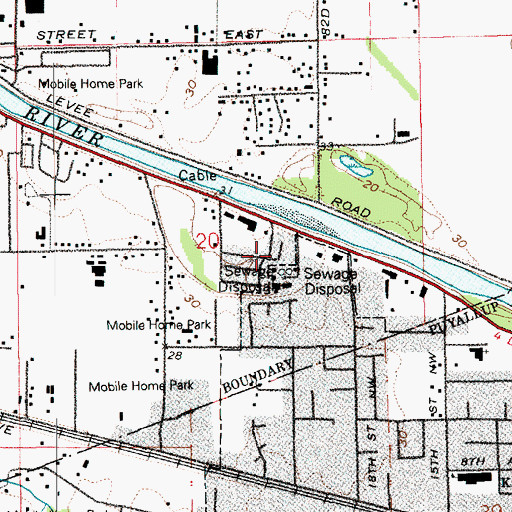 Topographic Map of Cottonwood Mobile Home Park, WA
