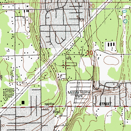 Topographic Map of Fir Lane Valley Mobile Home Park, WA