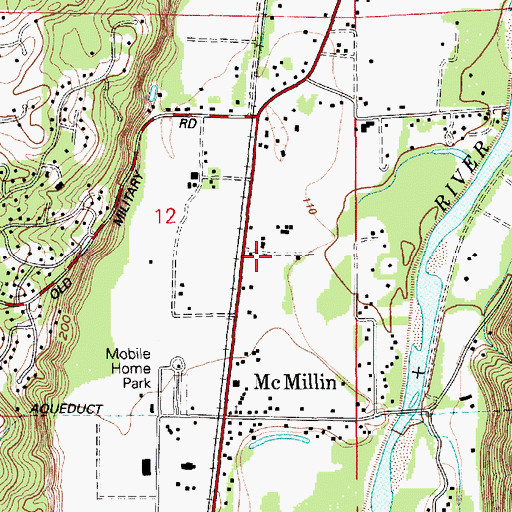 Topographic Map of Noble Firs Estates Mobile Home Park, WA