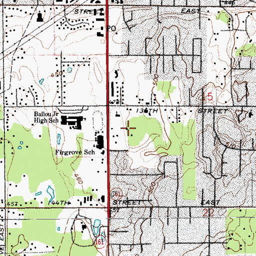 Topographic Map of South Hill Palisade Mobile Home Park, WA