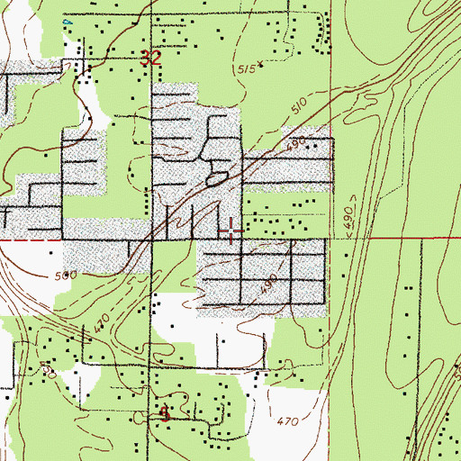 Topographic Map of Tall Firs Estates Mobile Home Park, WA
