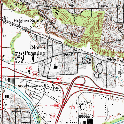 Topographic Map of Town and Country Mobile Manor, WA