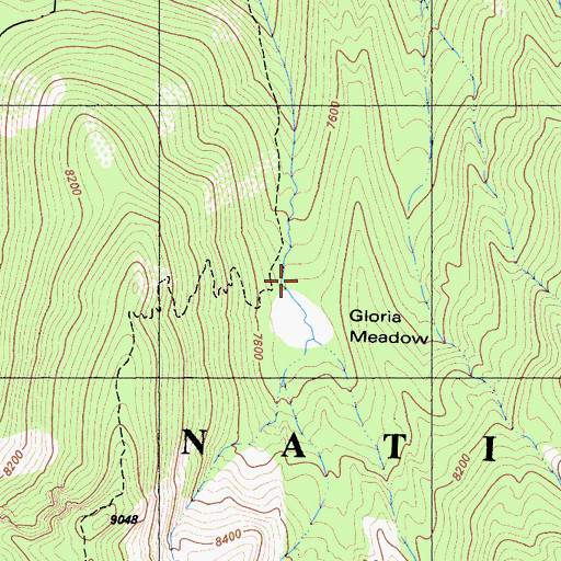 Topographic Map of Gloria Meadow, CA
